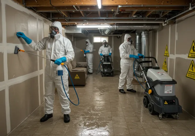 Basement Moisture Removal and Structural Drying process in Sudley, VA